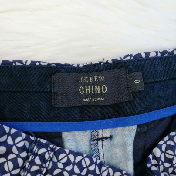 J. Crew Blue Print Chino Shorts Size 0 - Picture 2 of 4